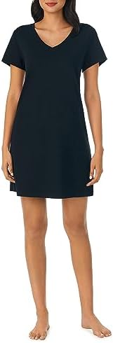 Nautica Women's Sleepwear Cotton Jersey Knit V-Neck Sleep Shirt Dress (Regular and Plus Size)