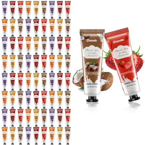 Pack Hand Cream Gifts Set for Women Men, Hand Lotion Travel Size in Bulk for Dry Cracked Hands, Mini Hand Lotion for Mother's Day Teacher Nurse Coworkers Gifts, 6 Flavors(72)