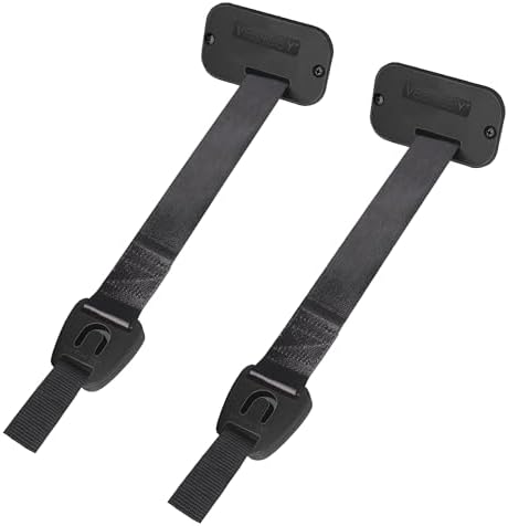 Rod Strap, Fishing Rods Hold Down Strap, Gunwale/Deck Mount Retractable Rod Tie-Down F14200, Self-Retracting Rod Strap (2 Pack)