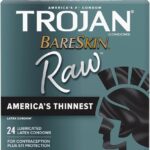 Trojan Bareskin RAW Condom Bundle with a Classy Brass Pocket Case, America's Thinnest Latex Condoms-24 Count