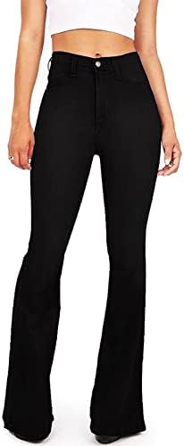 Women's Black Bell Bottom Jeans for Women Flare Jeans High Waist Bootcut Jeans for Women Stretch Bell Bottom Pants
